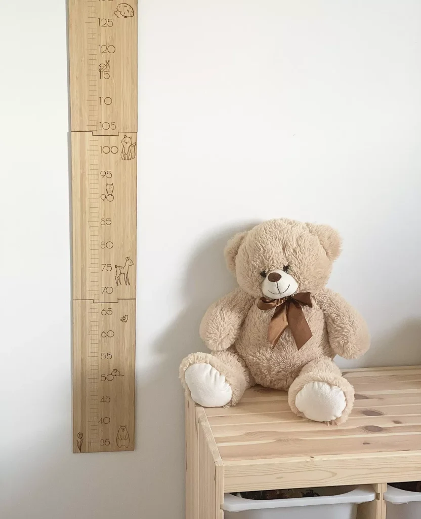 groeimeter hout bosdieren dieren vos beer
