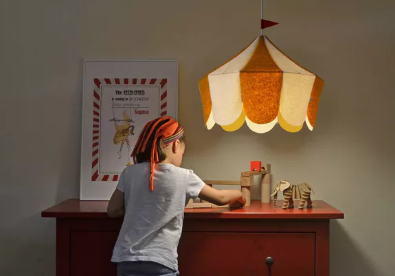 lamp circus geel wit kind