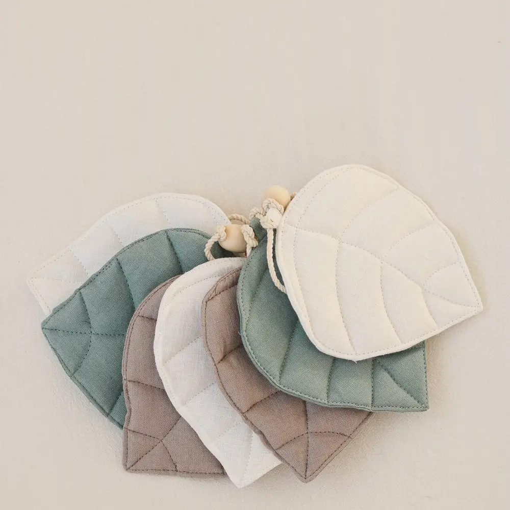 slinger bladjes wit groen salie beige