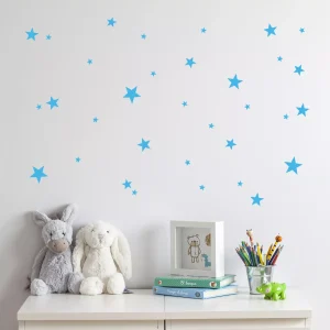 kinderkamer muurstickers sterren sterretjes blauw