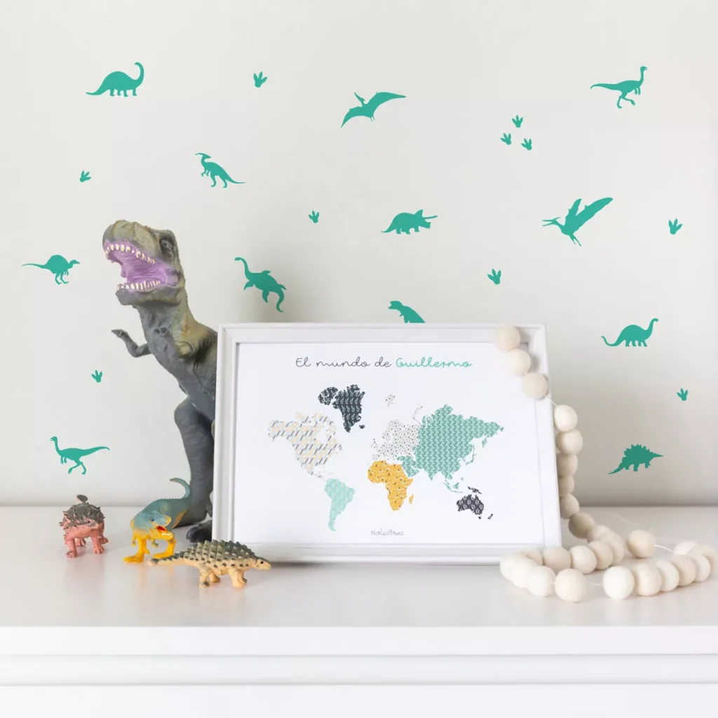 kinderkamer muurstickers dinosaurus groen