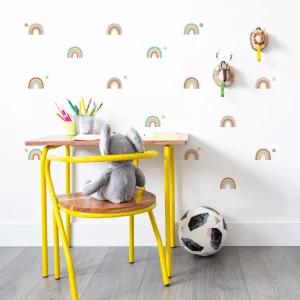 muursticker kinderkamer babykamer regenboog vele kleuren