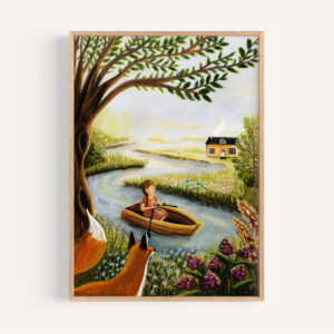 poster artprint rivier boot vos