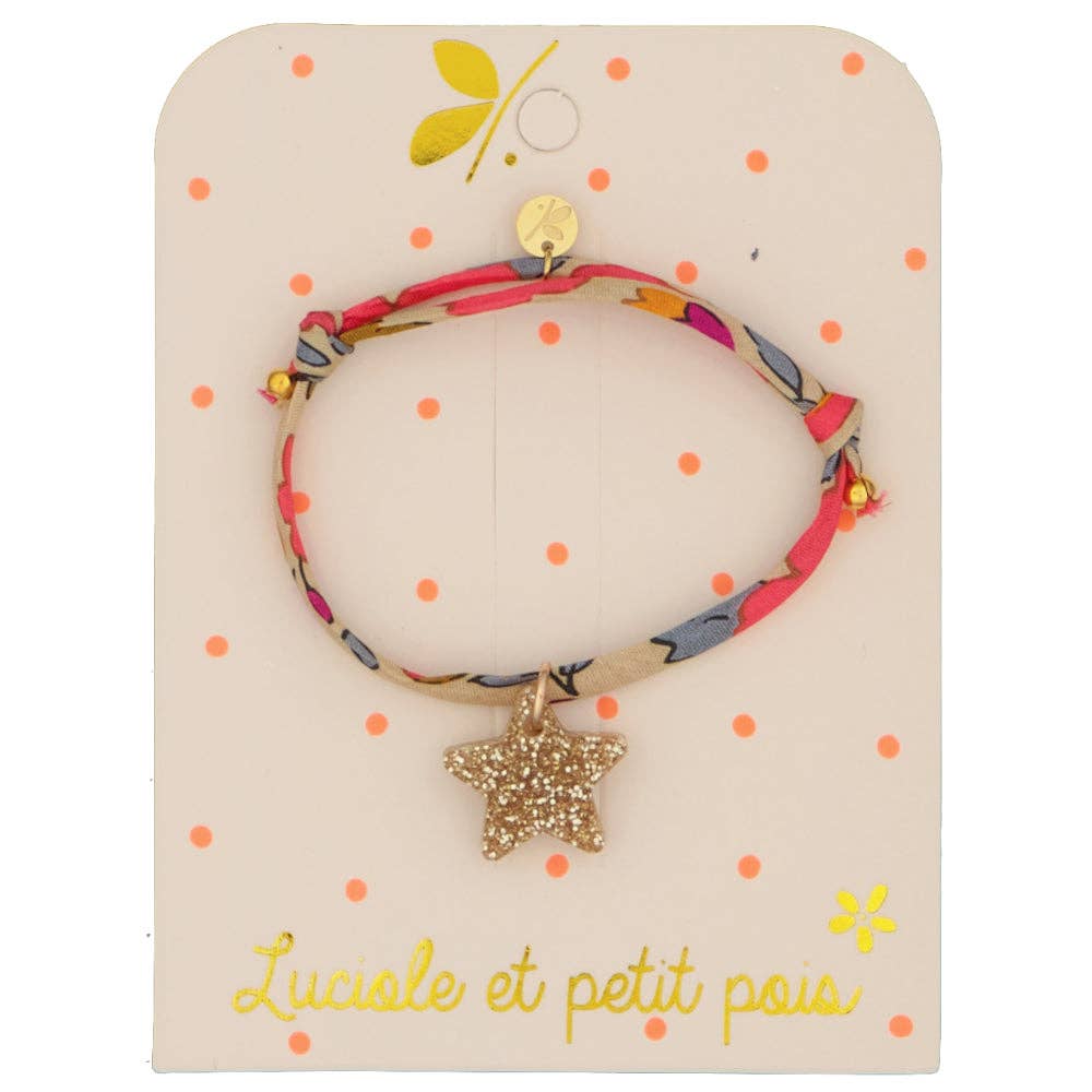armband kind stof gouden ster